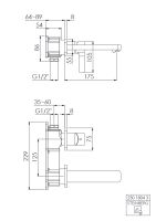 Steinberg 230 1804 3 Waschtisch-Wand-Einhebelmischer...