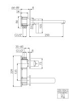 Steinberg 230 1824 3 Waschtisch-Wand-Einhebelmischer...