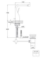 Steinberg 230 1300 Bidet-Einhebelmischer mit Ablaufgarnitur