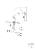 Steinberg 250 1500 Waschtisch-Zweigriffarmatur mit...