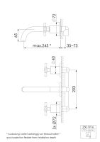 Steinberg 250 1916 3-Loch Waschtisch-Wand-Armatur,...