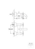 Steinberg 250 1100 Wanne/Brause-Zweigriffarmatur 1/2?,...