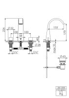 Steinberg 280 2400 4-Loch Wannenrand-Armatur, Ausladung...