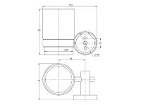 Treos Wand-Glashalter mit Glas chrom massiv Messing