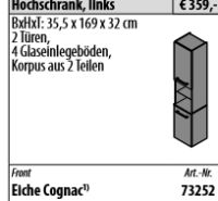 Fackelmann Rondo H&auml;ngehochschrank 35,5 cm breit...