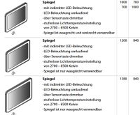 Lanzet Spiegelelemente M9 - mit LED-Beleuchtung, 2700-6500 Kelvin, verschiedene Größen