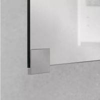 Lanzet Spiegeltür-Griff Aluminium, verchromt 5 x 4 cm