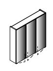 Lanzet Spiegelschrank L0 - 3 Türen 70 cm breit verschiedene Farben