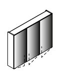 Lanzet Spiegelschrank L0 - 3 Türen 100 cm breit verschiedene Farben