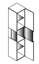 Lanzet Hochrank mit Vitrine 30 cm Anschlag links verschiedene Farben