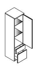 Lanzet Midischrank 30 cm breit Anschlag links verschiedene Farben