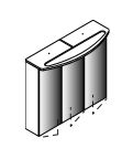 Lanzet Spiegelschrank L4 3 Türen 70,4 cm breit verschiedene Farben