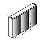 Lanzet Spiegelschrank L5 - 3 Türen 90 cm breit verschiedene Farben