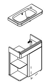 Lanzet K8 Gästebad - Keramik-Waschtisch 60cm breit