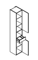 Lanzet Hochschrank mit Nische 30 cm Anschlag rechts...