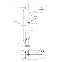 Treos Thermostat Duschsystem mit Regenbrause