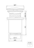 Steinberg 100 1691 Ablaufgarnitur mit Druckverschluss für Waschbecken ohne Überlauf
