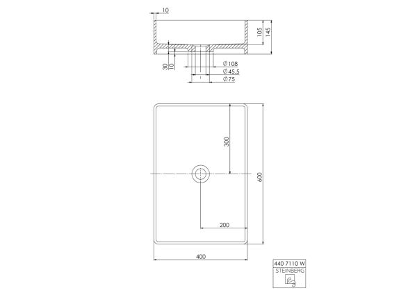 Steinberg Serie 440 Aufsatzschale aus Solid Surface