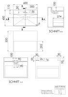 Steinberg Serie 443 7195 W Wandwaschtisch aus Solid Surface