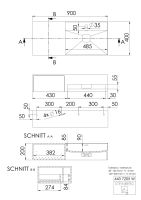 Steinberg Serie 443 7205 W Wandwaschtisch aus Solid Surface