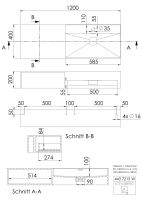 Steinberg Serie 443 7215 W Wandwaschtisch aus Solid Surface