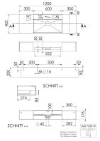 Steinberg Serie 443 7230 W Wandwaschtisch aus Solid Surface