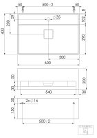 Steinberg Serie 443 7260 Wandwaschtisch aus Solid Surface