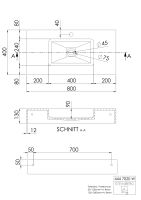 Steinberg Serie 444 7020 W Wandwaschtisch aus Solid Surface