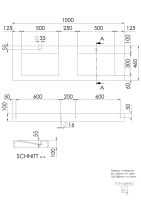 Steinberg Serie 444 7200 W Doppelwaschtisch aus Solid Surface