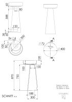 Steinberg Serie 445 6500 W Standwaschtisch aus Solid Surface