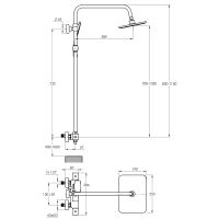 Treos Thermostat Duschsystem mit Regenbrause