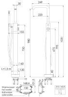 Steinberg 310 Freistehende Wannenarmatur mit elektronischer Bedienung chrome