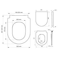 kompatibler WC Sitz Paris, D-Shape, Absenkautomatik, weiß