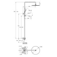 Treos Thermostat Duschsystem mit Regenbrause