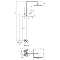 Treos Thermostat Duschsystem mit Regenbrause Schwarz Matt