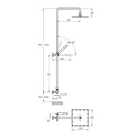 Treos Duschsystem mit Regenbrause