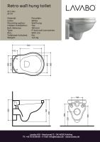 LAVABO A/S Retro Wand-Tiefspül-WC Weiß