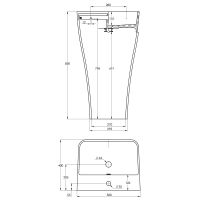 Treos Mineralguss Standwaschbecken Weiss Matt