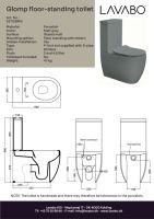 LAVABO A/S Glomp Stand-Tiefspül-WC mit Ohne Spülrand, mit Spülkasten Grau Matt