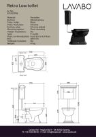 LAVABO A/S Retro High Stand-Tiefspül-WC. Wandmontierter Spülkasten, Schwarz