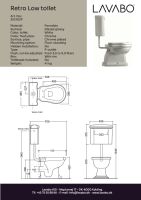 LAVABO A/S Retro High Stand-Tiefspül-WC. Wandmontierter Spülkasten, Abgang Waagerecht Weiß