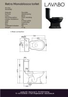 LAVABO A/S Retro Monoblocco Stand-Tiefspül-WC Schwarz