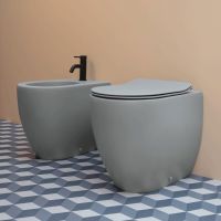 LAVABO A/S Glomp WC-Sitz, Abnehmbar mit Absenkbarautomatik Grau Matt