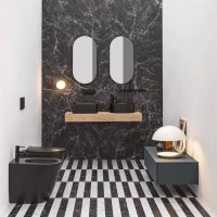 LAVABO A/S Mate Slim Aufsatzwaschtisch Ø40 Schwarz Matt