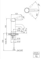 Steinberg 100 1010 Waschtisch-Einhebelmischer ohne Ablaufgarnitur, Ausladung 100 mm