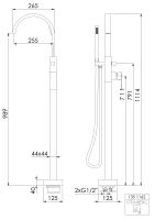 Steinberg 135 1162 Freistehende Wannen-Armatur; Ausladung 254 mm