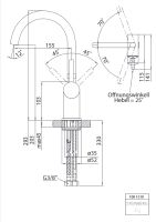 Steinberg 100 1510  Waschtisch-Einhebelmischer ohne Ablaufgarnitur, Ausladung 155 mm