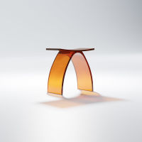 Steinberg Serie 432 Hocker 415 x 225 x 420 mm, aus Polyresin, amber