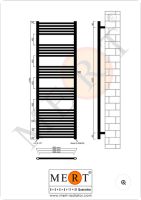 MERT Handtuchheizkörper befüllt für elektrische betrieb, 600 x 1750 mm, Verkehrsweiss RAL 9016, gerade