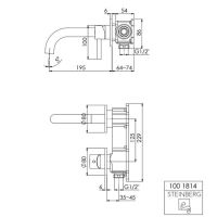 Steinberg Serie 100 Waschtisch-Wand-Einhebelmischer, Fertigmontageset, Ausladung: 195 mm, chrom